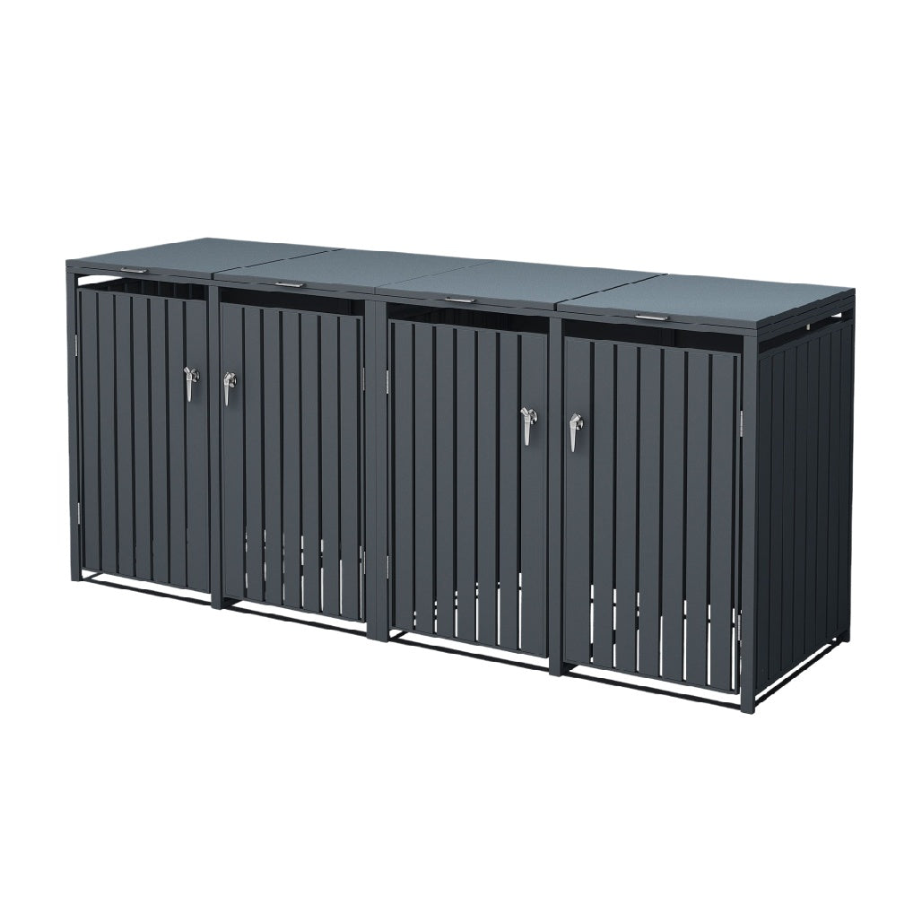 Banc de jardin en métal avec compartiments de rangement - 150 x 55 x 70