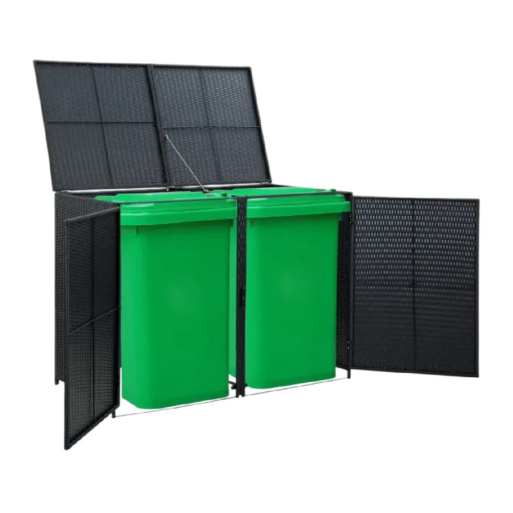Poubelle de tri en métal pour espace extérieur - 100 x 80 x 90