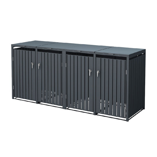 Banc de jardin en métal avec compartiments de rangement - 150 x 55 x 70
