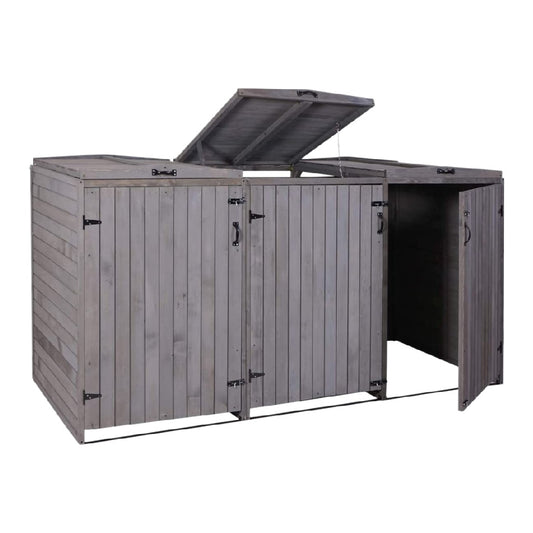 Coffre de rangement extérieur en bois - Espace de rangement pour jardin - 150 x 75 x 80