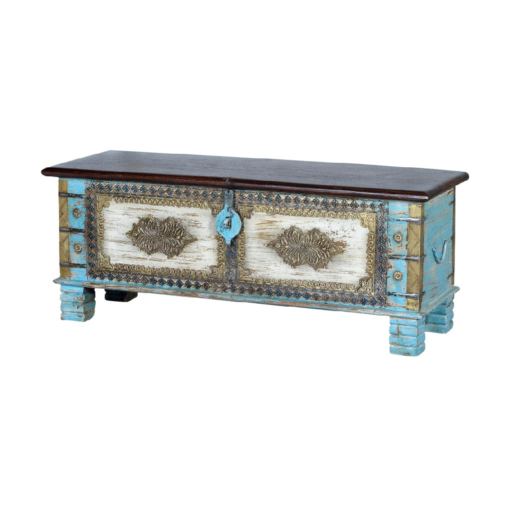 Coffre de rangement en bois décoratif pour la maison - 80 x 40 x 40